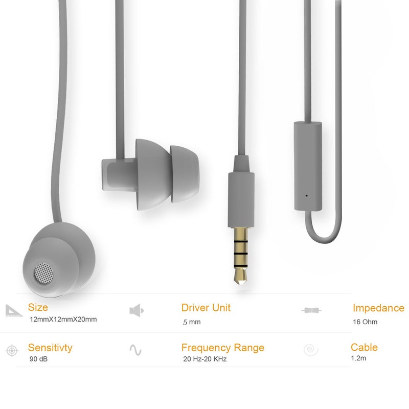 MAXROCK Sleeping Headphones, in-Ear Soundproof Earplug Soft Earbuds with Mic Noise Cancelling Sleep Earphones Earpods for Side Sleeper, Insomnia, Snoring, Air Travel, Bedtime Listeningâ€¦ (Gray) - Image 4